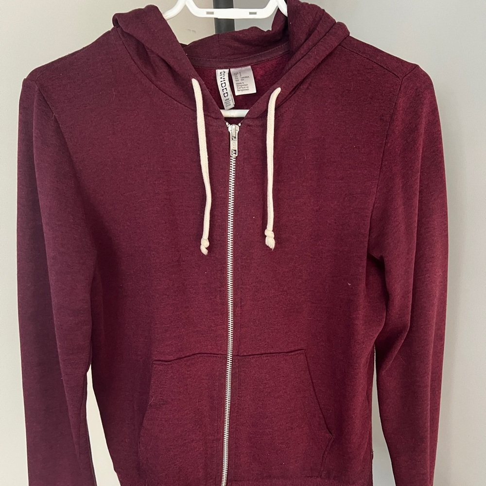 H&M Maroon Zip-Up Hoodie